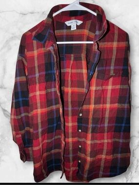 Old Navy Plaid Boyfriend Flannel Shirt – Size 2X